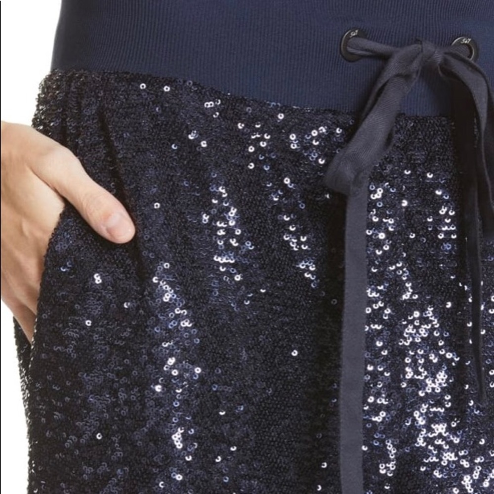 Cinq á Sept Navy Blue Sequin Joggers